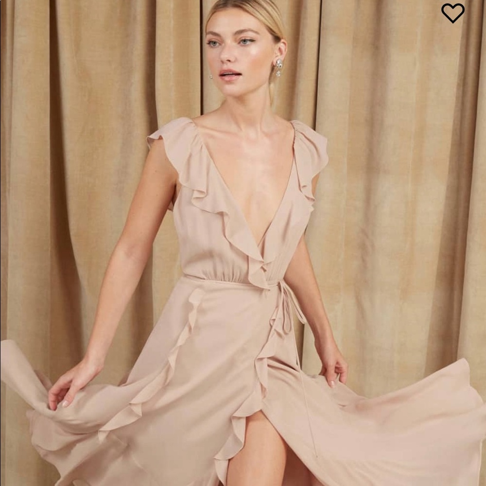 NWT REFORMATION PARADISE WRAP DRESS SZ LARGE BLUSH